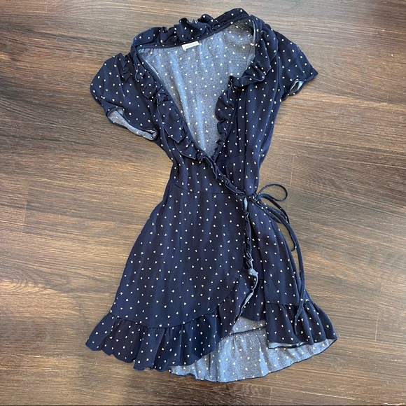 Aritzia Dresses & Skirts - Aritzia Sunday Best Mini Wrap Dress Blue XS